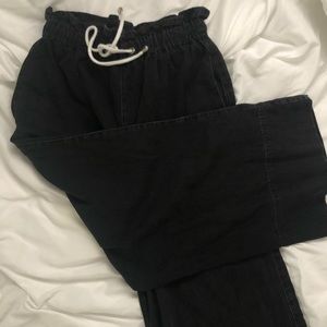 Wide leg paperbag pants